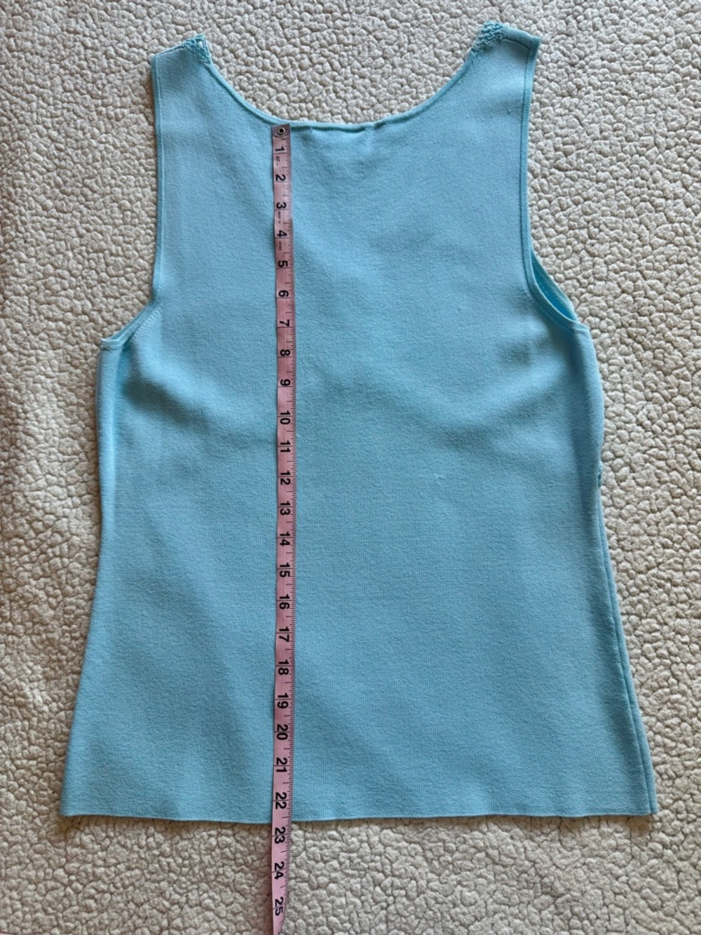 Ann Taylor LOFT Blue Sweater Tank Crochet Medallion Knit Top Large - Picture 2 of 7